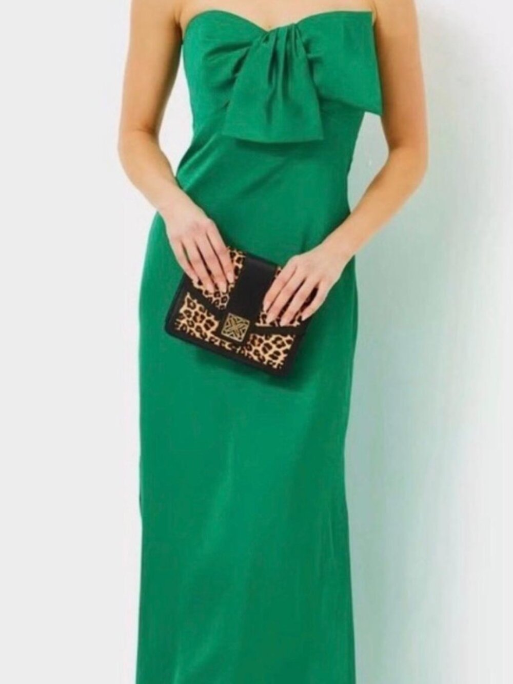 Lilly Pulitzer Strapless Emerald Green Satin Maxi Sz 4.  Originally $278